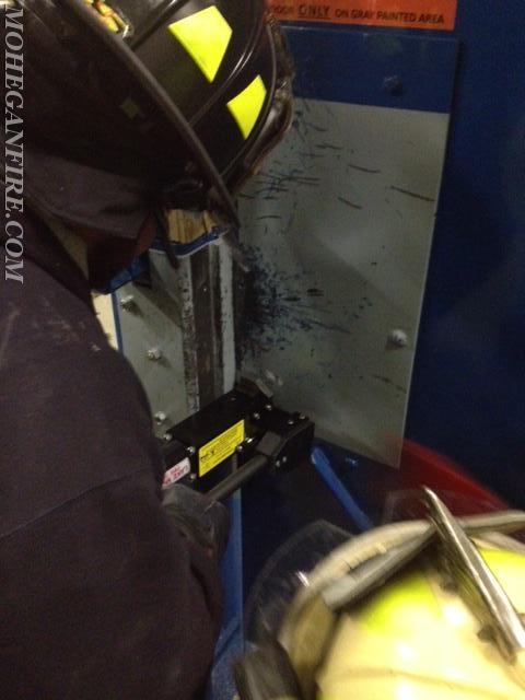 Forcible Entry Training Using Hydra-Ram (Rabbit Tool) On Door Simulator At Furnace Woods Station (Sta. 3) On 2/18/15